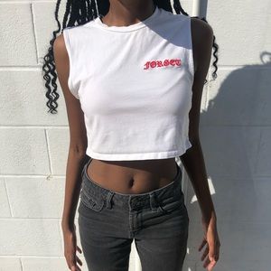 White cropped tank